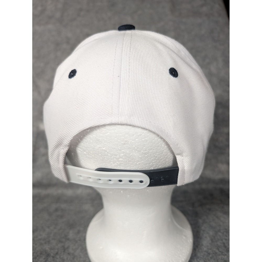 Zephyr Authentic Bulldog Embroidered Baseball Cap White Navy Flex Fit Size L - Picture 6 of 8